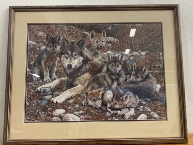 (1) 35&rdquo;x40&rdquo; Wolf Family Painting (Print)