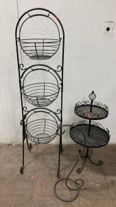 Tall Metal Storage Baskets, Metal 2-Tier Tray, Metal Hook Hanger