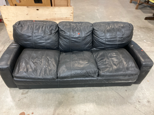 Black Faux Leather Couch