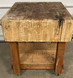 Rolling Butcher Block Table