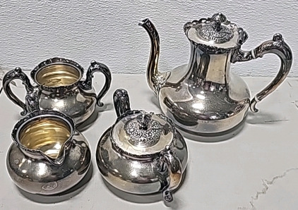 Tea Pot W/ Matching Sugar And Cream Dishes