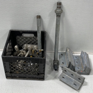 Crate Of Faucets, Heavy Duty Brackets, Galvanized Steel Pipe