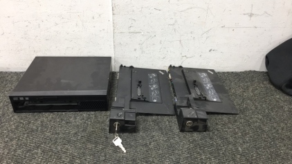 Dell Optical Drive Console, (2) Lenovo ThinkPad Dock Stations