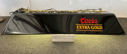 Coors Extra Gold Pool Table Style Light & Metal Beer Sign