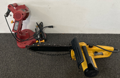 Chicago Electric Chainsaw Sharpener & McCulloch Electramac EM 12E Chain Saw