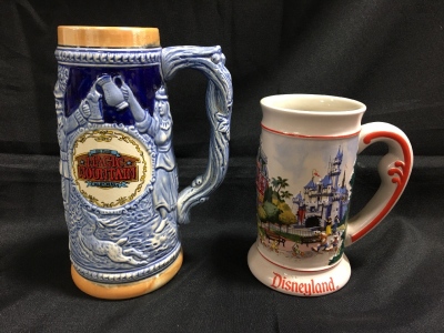 (2) Vintage Amusement Park Steins