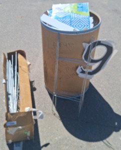 Metal Sign Stands & 20-Gallon Drum w/ Large Alphabet Letters