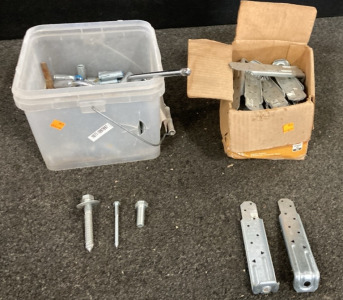 Box of Stud Plates & Box Of Variously Sized Screws