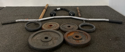 Gym Equipment - Barbell Weights & Pull-Up Bar