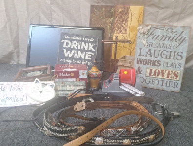 Home Decor, Leather Belts, Rock Tumbler & Computer Monitor - BBFN