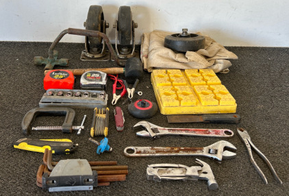 Tape Measure, Utility Knife, Adjustable Wrench, & More Tools