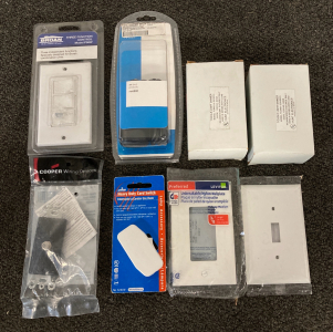(3) Function Control, HP iPAQ Products, Heavy Duty Cord Switch, Unbreakable Nylon Wallplate, Cooper Wiring Device, (2) Toggle Light Dimmers, & A Nylon Toggle Wall Plate