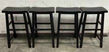 (4) Rustic Wooden Stools