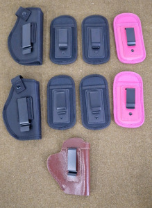 (3) Universal Small Handgun Holsters & (6) Universal Magazine Holders