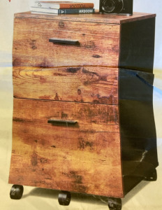 2 Drawer Wooden Dresser With Wheels