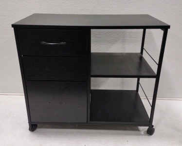 Tenozk 3 Drawer Mobile File Cabinet (Black)
