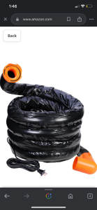 H&G lifestyles 20ft Heated Sewer Hose for RV Waste Hose