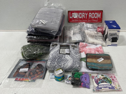 (2) Recliner Covers, (2) Sets Of Curtains, (2) PS5 Controller Charging Stations, Floral Tablecloth, Closet Organizer & More!