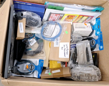 (1) Box Of Assorted Electronic Parts & Accessories