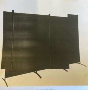 Humbino 6&rsquo; Black Three Panel Room Divider