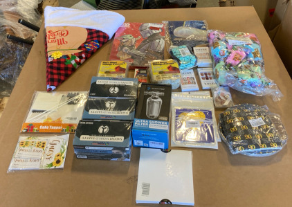 (1) Sparkpod Ultra Shower Filter (1) Garage Door Remote (1) Christmas Tree Skirt & Much More