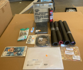 (10) Tubes Of Boat, Trailer, Wheel Bearing Grease (4) Keyboard Mats (1) Lilo And Stitch Nintendo Switch Cover & Much More