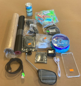 (1) Pack Of 100 Hookah Tips (1) Lithium Ion Battery (1) Bike Mirror & Much More