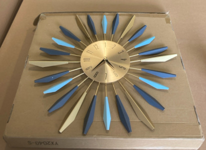 Large Wall Clock Mid Century Style 21&rdquo;x 21&rdquo;