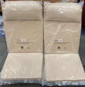(4) Tan Patio Seat Cushions