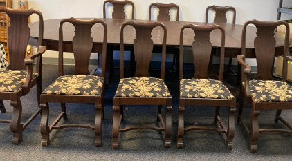 Beautiful Vintage Dining Table w/ (8) Chairs & (6) Leaves, Imported From Colombia