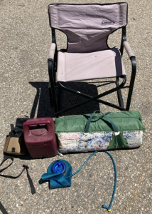Camping Kit, Vortex Binoculars Sack, & Tent. EB