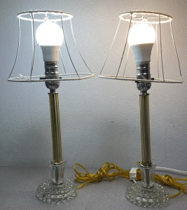 Midcentury Clear Lamp Set - EB