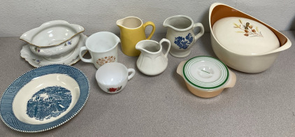 EB- Vintage Pitchers, Bowl, Gravy Dish & More