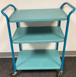 Vintage Teal Rolling Cart