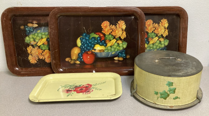 Vintage Cake Tin & Tin Trays
