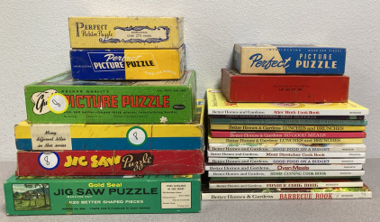 Vintage Puzzles & Better Homes And Gardens Cookbooks