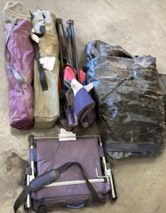 Electric Air Mattress & (4) Camping Chairs