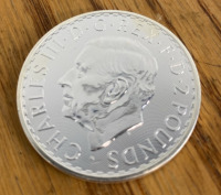 (1) 1oz 1999 Fine Silver Britannia 2024&rsquo; Charles lll D G Rex F D 2 Pounds Silver Coin
