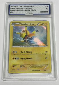 AGS Graded Pokémon Slab 5 Excellent Pikachu Libre Holo (2016)