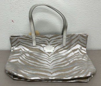 Authentic Michael Kors Zebra Stripe Silver Purse (Great Condition)