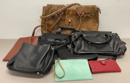 Huge Lot Of 7 Designer Purses And Wallets…Kenneth Cole, Steve Madden And More