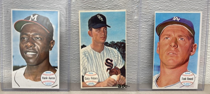 1964 Topps Braves ”Hank Aaron, 1964 Topps White Sox “Gary Peters”, 1964 Topps Dodgers “Frank Howard” Carded And Ungraded Collectible Baseball Cards