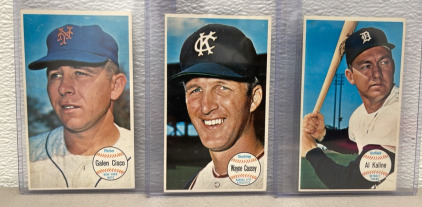 1964 Giant Size Topps Mets ”Galen Cisco”, 1964 Topps Athletics “ Wayne Casey”, 1964 Topps Tigers “Al Kaline” Carded And Ungraded Collectible Baseball Cards