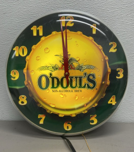 Vintage 1991 O’Doul’s Beer Advertising Bar Clock Light