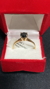 10k Gold and 0.67ct Black Diamond Ring Size 7