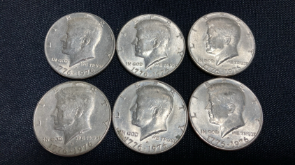 (6) 1976 Kennedy Half Dollar Coins