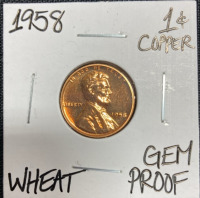 1958 Gem Proof Wheat Copper Penny