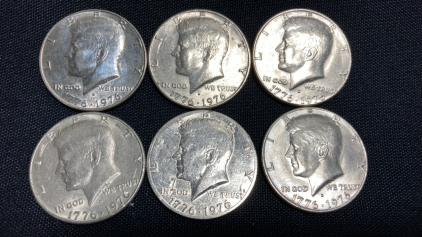 (6) 1976 Kennedy Half Dollar Coins