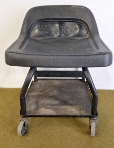 (1) Matco Tools, Rolling Stool W/ Padded Seat & Back & Lower Tray