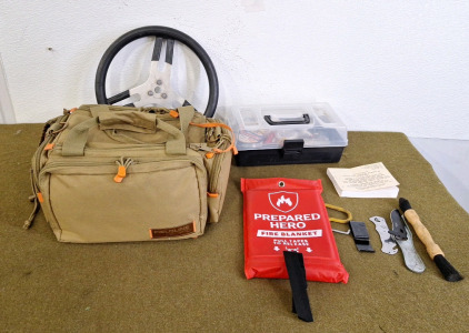 (1) Fieldline Pro Series Gear Bag, (1) Prepared Hero Fire Blanket 39" x 39" & More